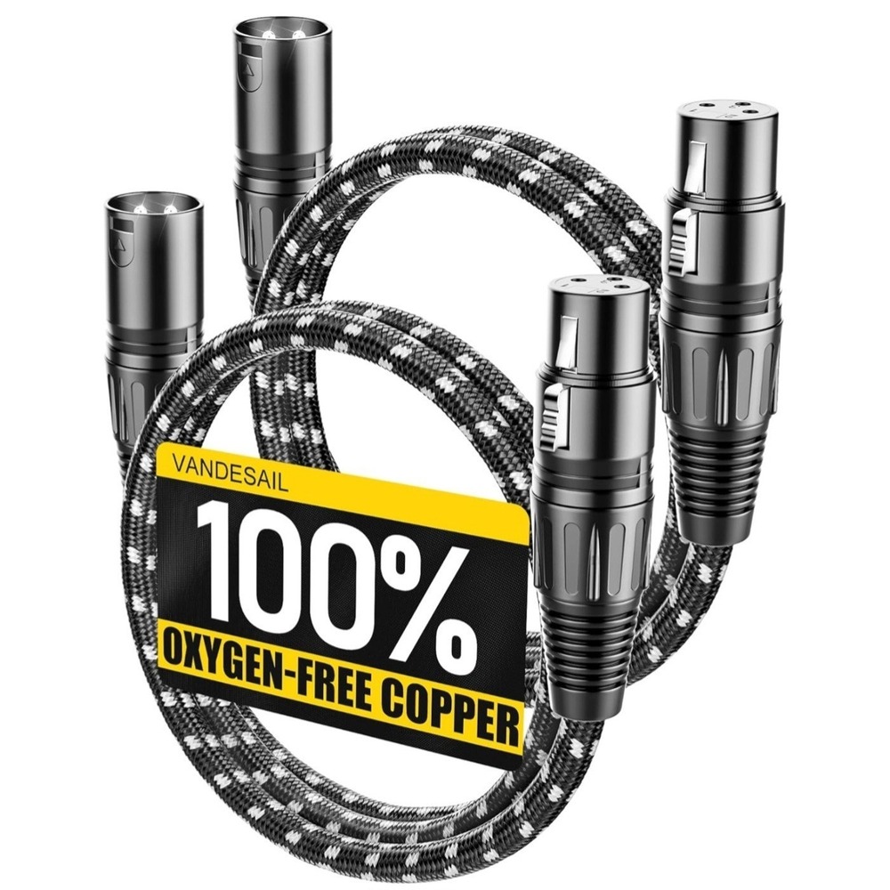 XLR Cables,‎ 3ft 2 Pack Microphone Cable, XLR Male to Female Balanced Microphone